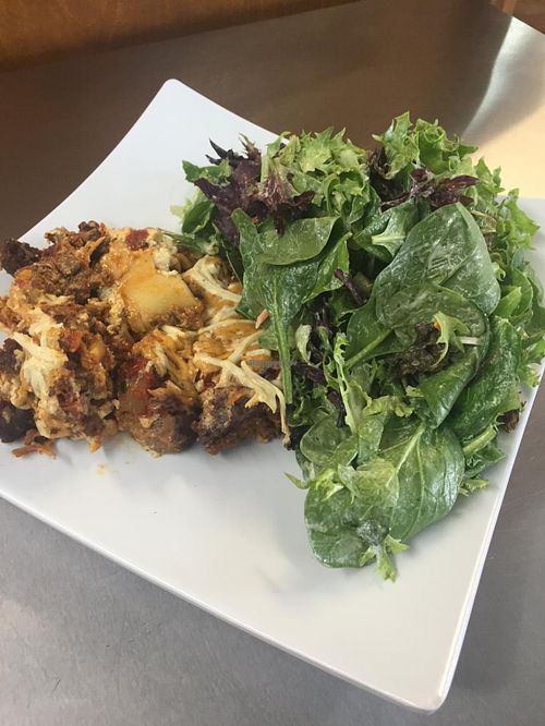 Vegan lasagna  at Big Earth Cafe in Studio City