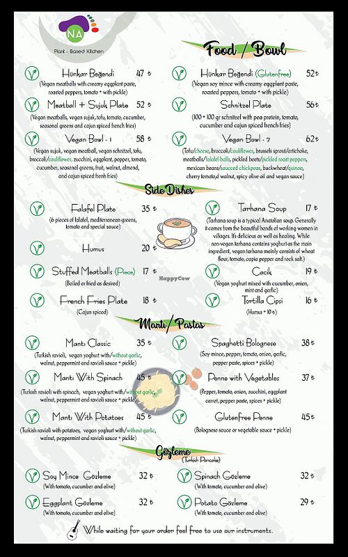 English MENU 2 at KafeNAsanat in Istanbul