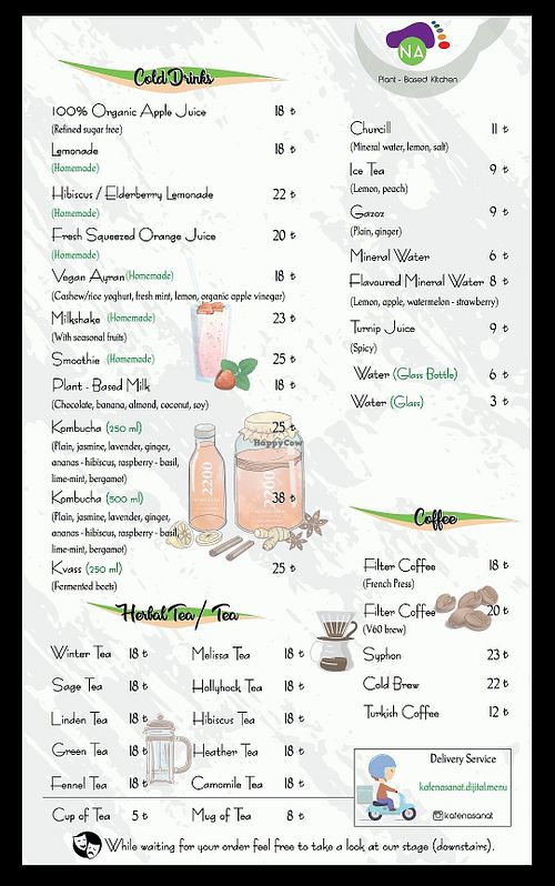 English MENU 5 at KafeNAsanat in Istanbul