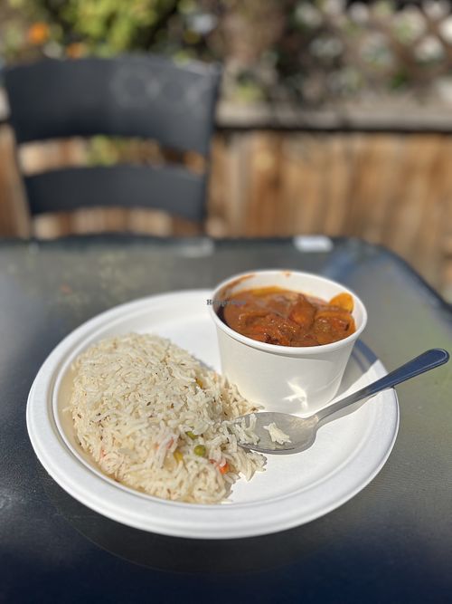 Korma with ricee  at Bliss in Quesnel