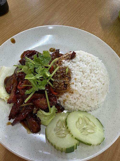 Veg char siu  #Veganuary at Destin Vegetarian in Batu Caves