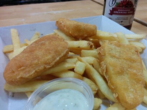 toats veegs. How was it? A bit fishy...  at Bliss & Chips in Newtown