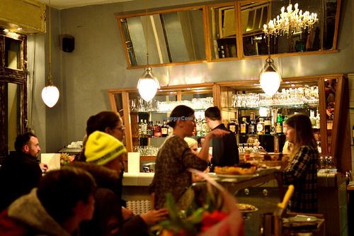 the interior at Pizza e Pezzi in Berlin