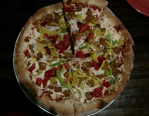 Vegan pizza (the Tallahassee) at Tomato Bar Pizza Bakery in Schererville