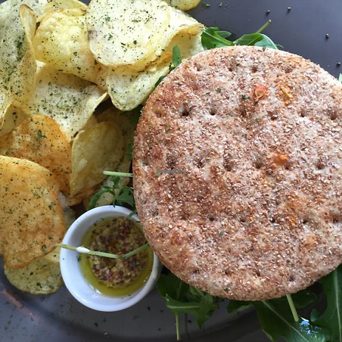 Burger at Dona Flor Cafe in Cascais