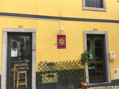 Entrance  at Dona Flor Cafe in Cascais