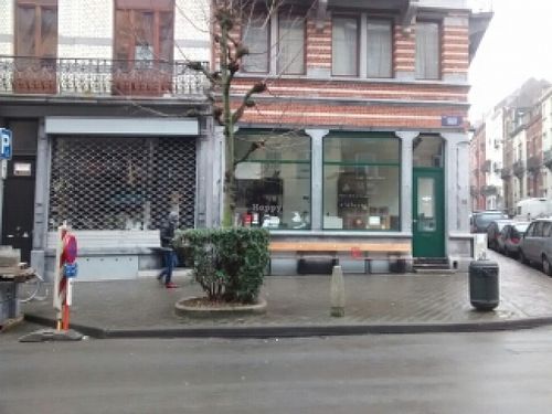 outside at Au Marche Noir in Brussels