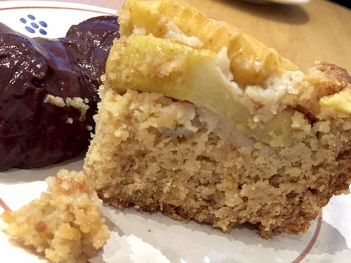 Italian Apple Cake and Chocolate Custard (vegan) at Apulia in Paris