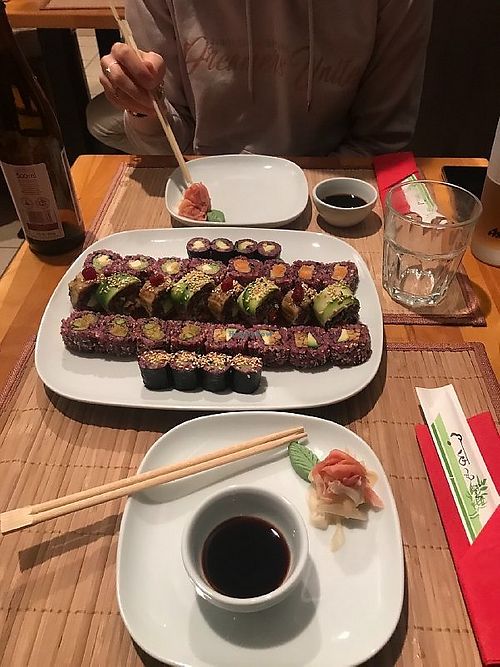 Our delicious set at Edamame Vegan Sushi in Warsaw