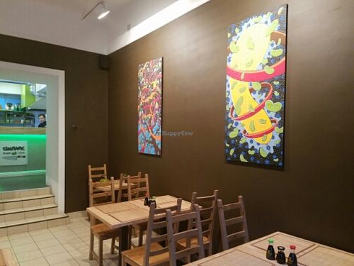 inside at Edamame Vegan Sushi in Warsaw
