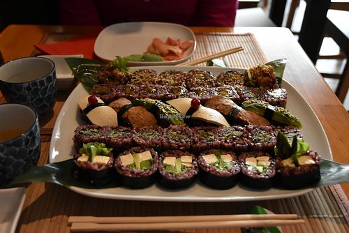 Sushi dish at Edamame Vegan Sushi in Warsaw