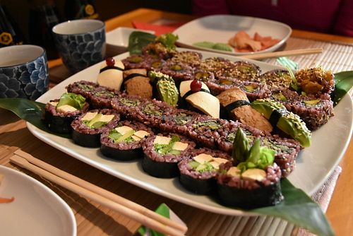 Sushi dish at Edamame Vegan Sushi in Warsaw