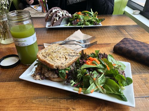 Chickpea salad sandwich  at Greenmouth Juice Cafe in Allentown