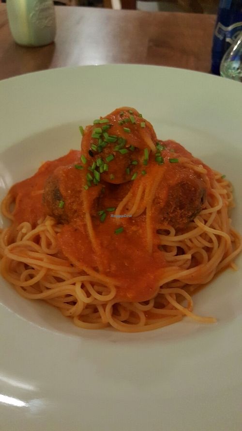 vegan meat balls at Compost in Mallorca