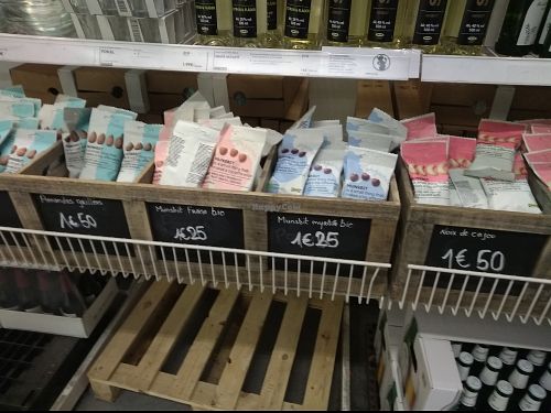 organic snacks including fruits candies and nuts at IKEA in Villiers-sur-marne