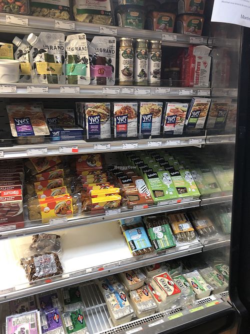 Some of the vegan options at Pousse L'Ananas in Montreal