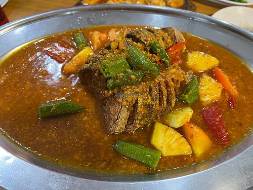 Assam Thai fish 8.5/10 fish a bit small   at Ru Lai 如来斋 in Central Singapore