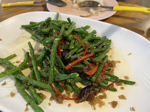 Pickled radish with French beans 9/10  at Ru Lai 如来斋 in Central Singapore