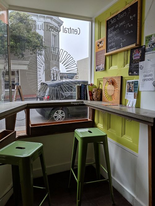 Front of shop at Central Coast Juicery in Pacific Grove