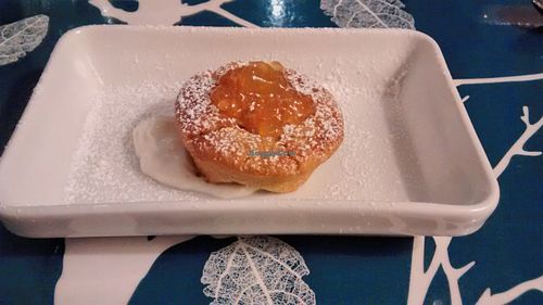 Halloween dessert (pumpkin, orange marmelade and soy yogurt) at Silvana Bio Vegan Food  in Florence