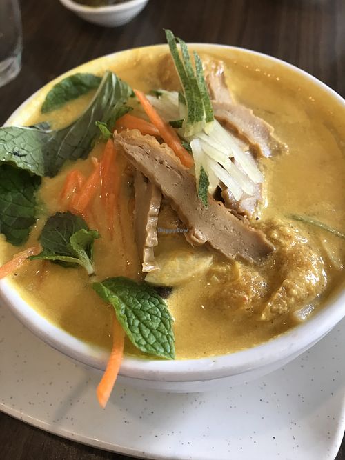 Nyonya Tumeric Laksa. Small. RM 8.90  at Newstart Health Kitchen in Cheras
