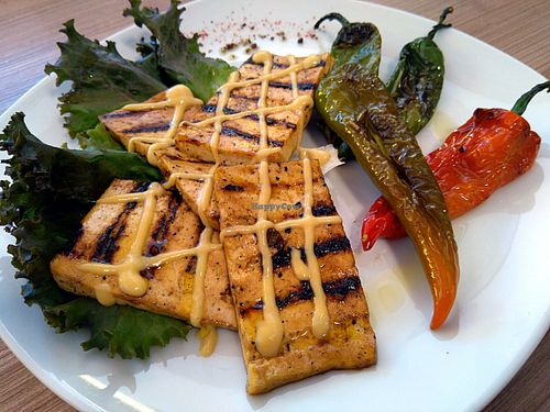 Grilled tofu at Mezzaluna in Turin