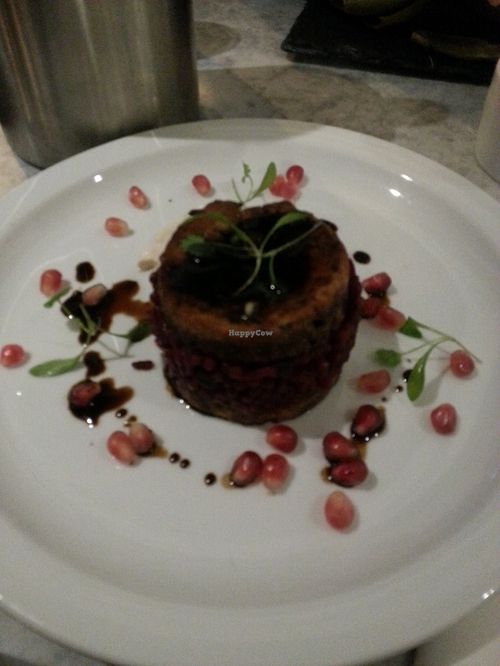 Tofu starter with beetroot risotto at 1847 in Brighton