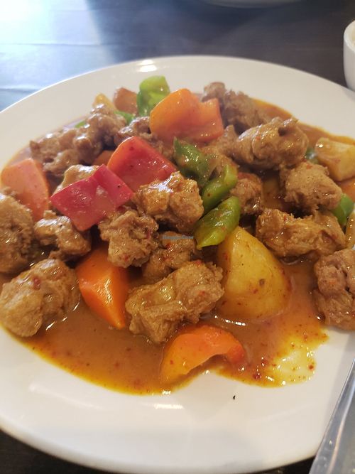 Soy chicken with curry sauce at Green Zenphony in Rego Park