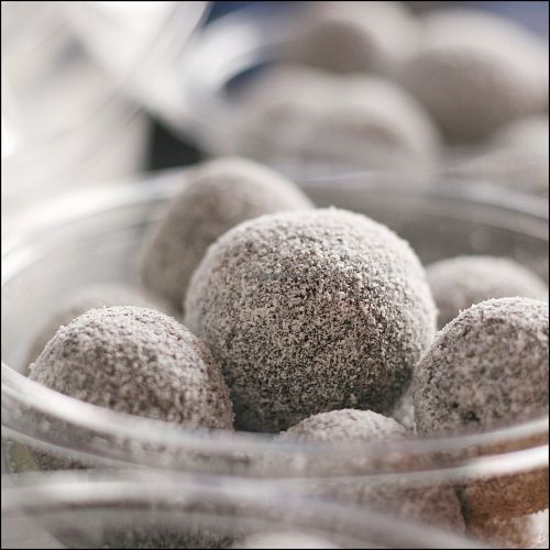 Chocolate-coconut truffles! Delicious :) at Earthly Delights in Cairo