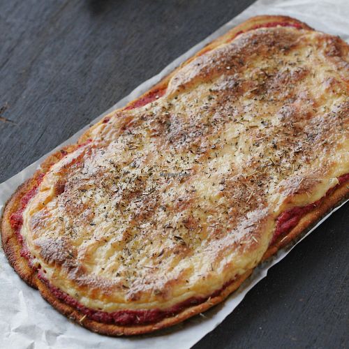 Vegan gluten free pizza margherita! =D at Earthly Delights in Cairo