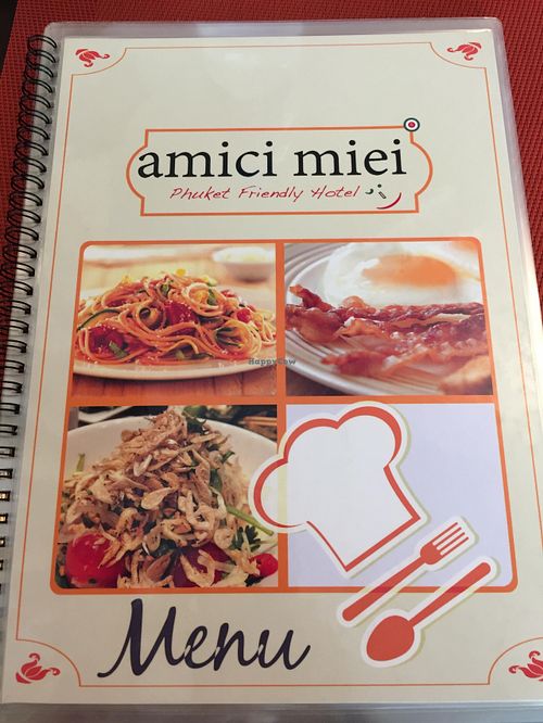 Menu at Amici Miei Hotel in Phuket