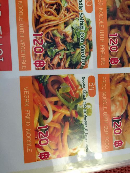 Menu at Amici Miei Hotel in Phuket