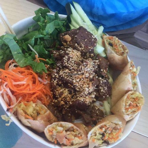 Golden vermicelli at Loving Hut - University in Tempe