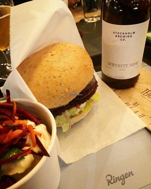 Cheesy butger at The Plant in Stockholm