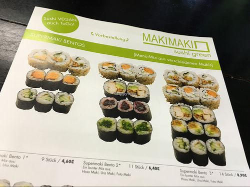 menu at MakiMaki Sushi Green in Dortmund