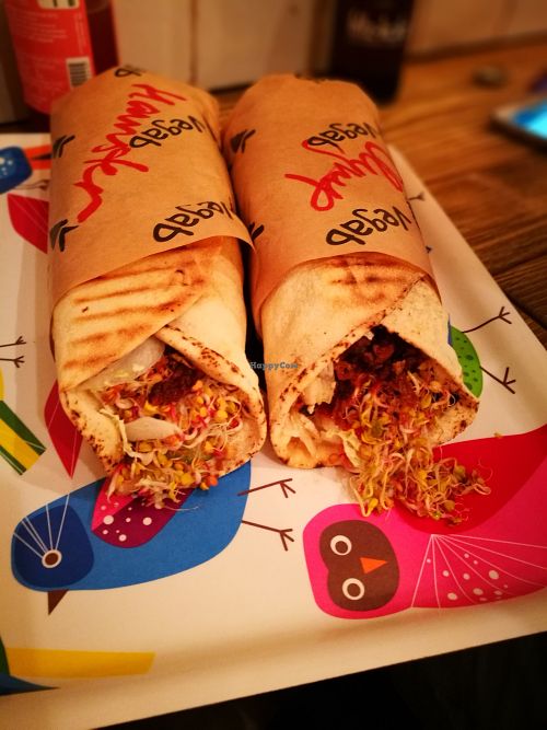 two vegabs, about to be devoured  at Vegab in Krakow