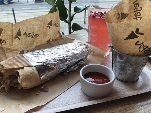 The vegan kebab meal  at Vegab in Krakow