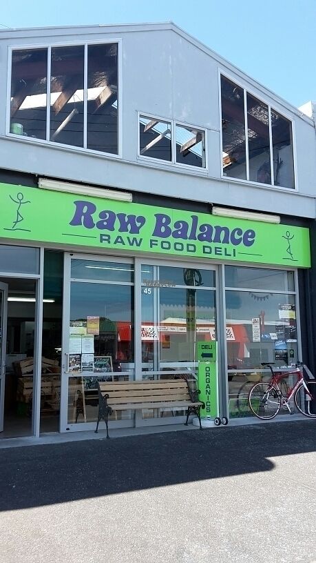 outside at Raw Balance Raw Food Deli in Taupo