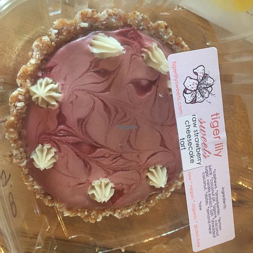 amazing raw strawberry cheesecake at Nectar in Asheville