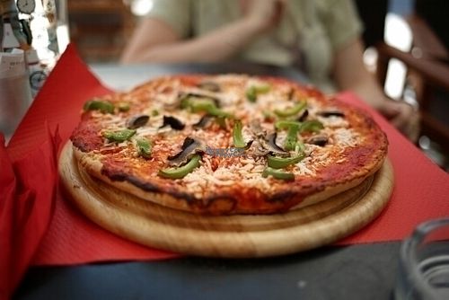 Vegan pizza at 500 Miles Away in Athens