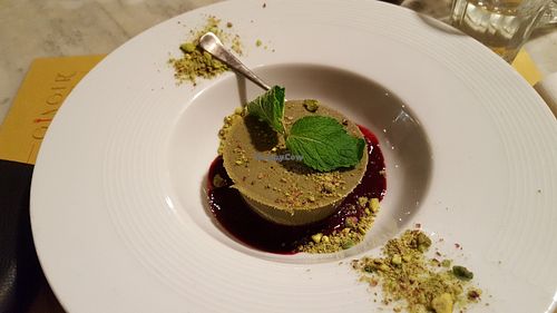 Vegan pistachio panna cotta at Ginger in Rome