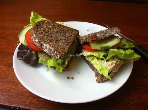 Tasty vegan tuna (called 'tuNO' :) ) sandwich. The tuNO-spread can also be bought separately for when you would love some back home at Carotterie 2000 in Antwerpen