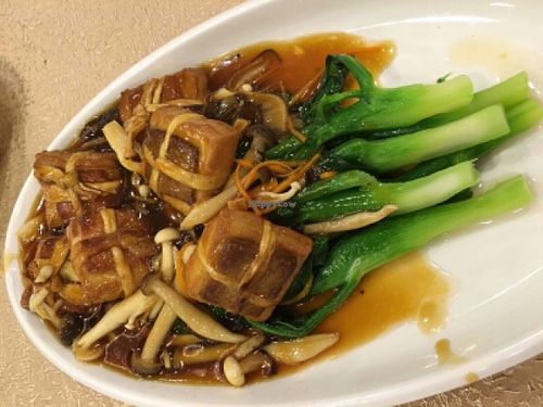 'Dong Po' with seasonal greens at Kwan Inn Vegetarian in East Singapore