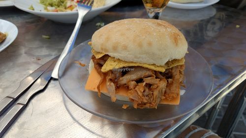 crispy 'chicken' burger at Ruta 42 in Lhospitalet De Llobregat