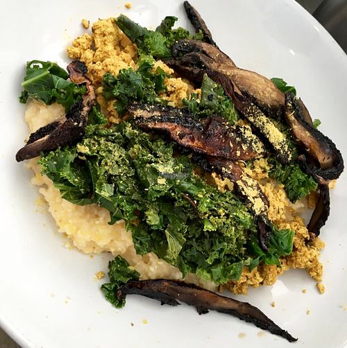 Vegan Southern Grits  at Gnome Cafe in Charleston