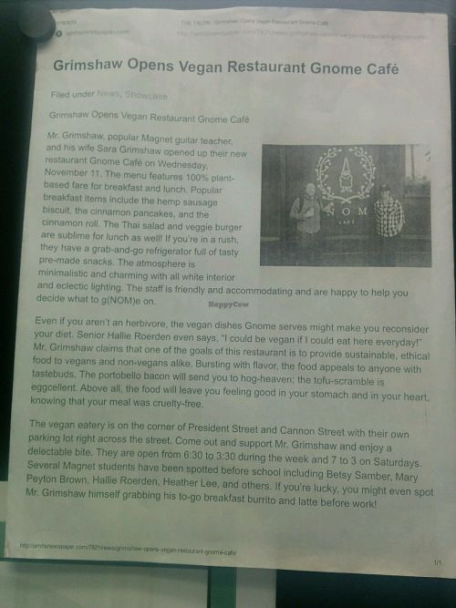 Gnome at Gnome Cafe in Charleston