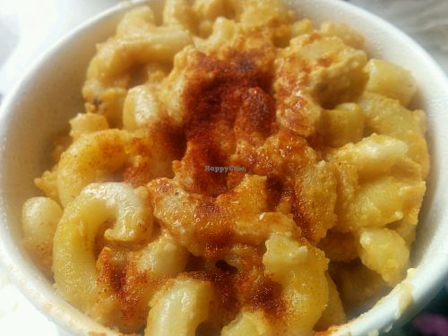 deliciously creamy mac n cheese at Gnome Cafe in Charleston