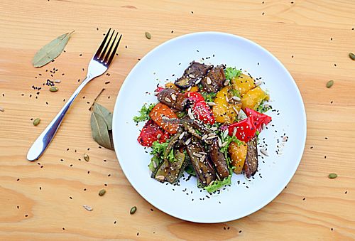 Roasted veg salad at Jalus Vegan Kitchen in Hanoi