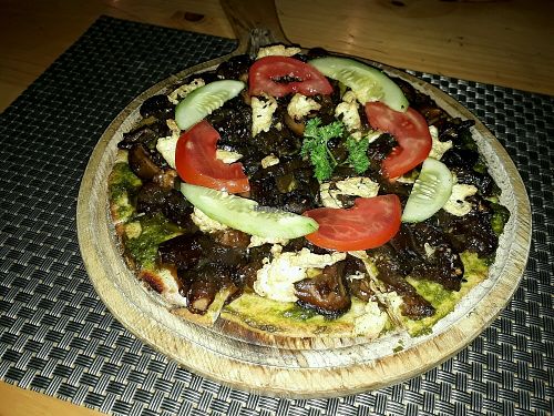 Pesto Pizza at Jalus Vegan Kitchen in Hanoi