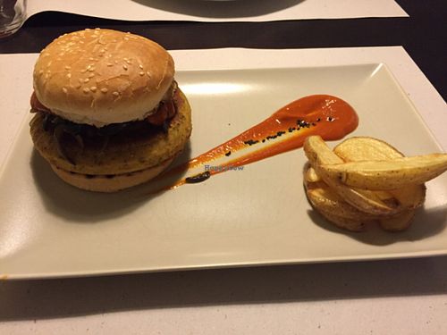 vegan burger  at Nature Bistro Cocina Ecologica in Valencia